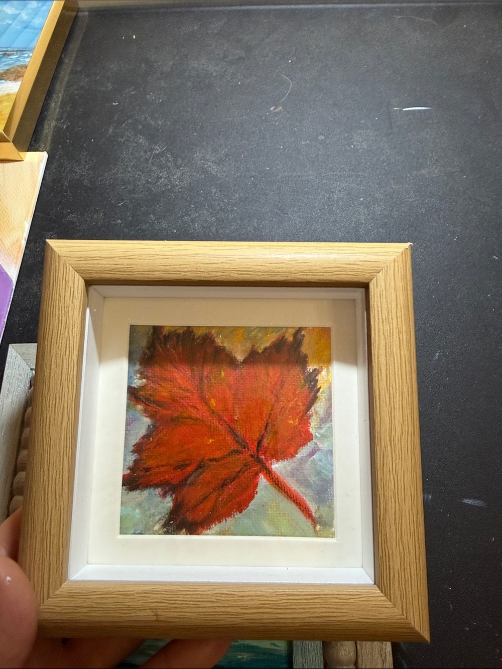 Framed Red Autumn Leaf Art Print - Home Art